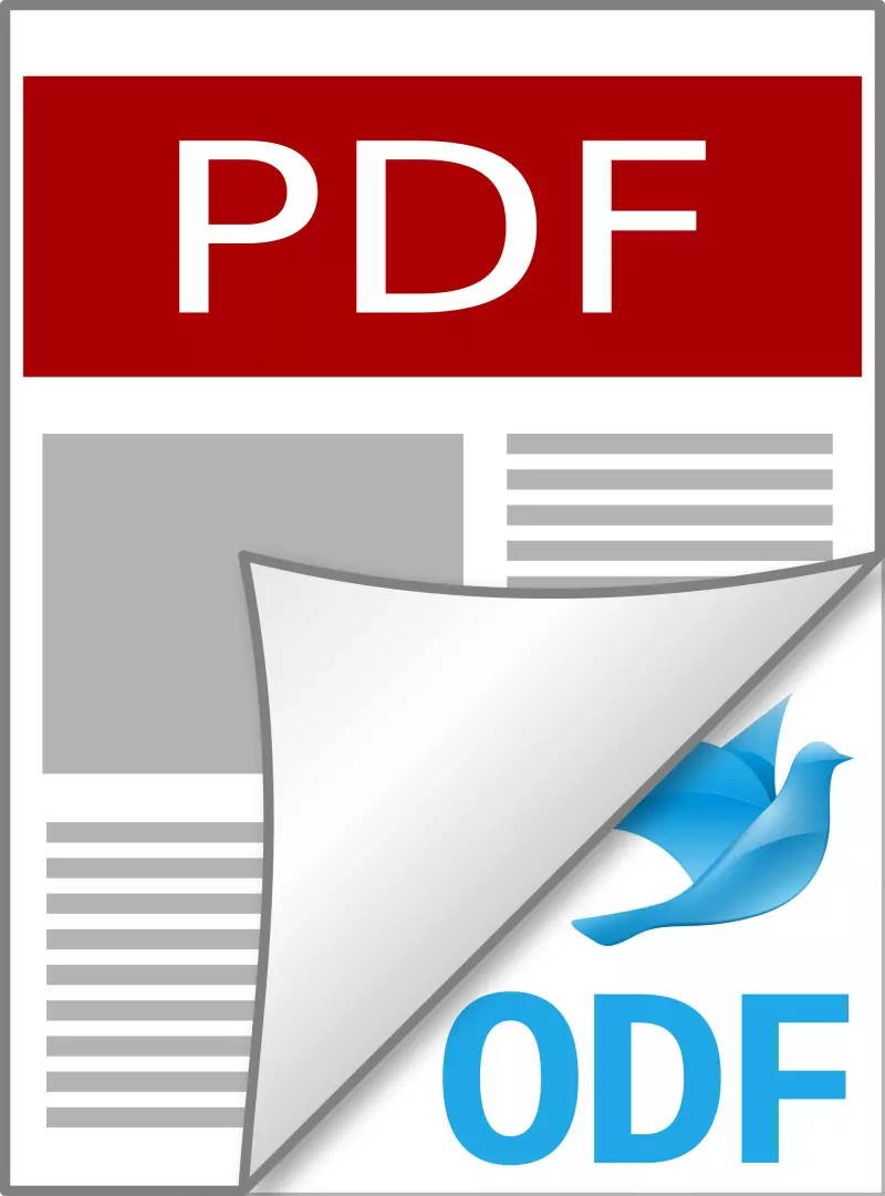 Juegos Linux - Icono de PDF híbrido con ODF